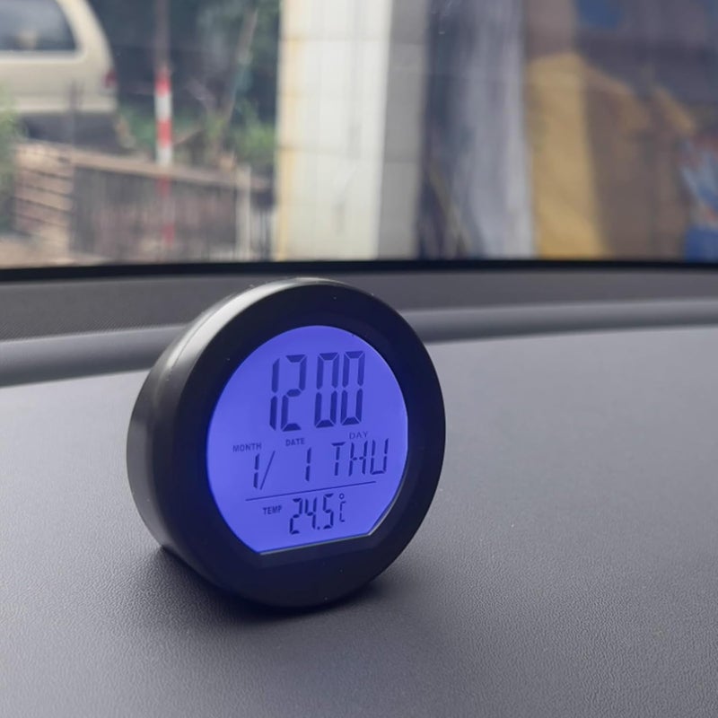 Timloon Car Dashboard Clock with Automatic Backlight at Night, Solar-Powered, Fahrenheit Temperature, 12/24 Hour Format Time, Calendar for Car Truck Office Home and Outdoor Camping (Includes Battery) - Image 5